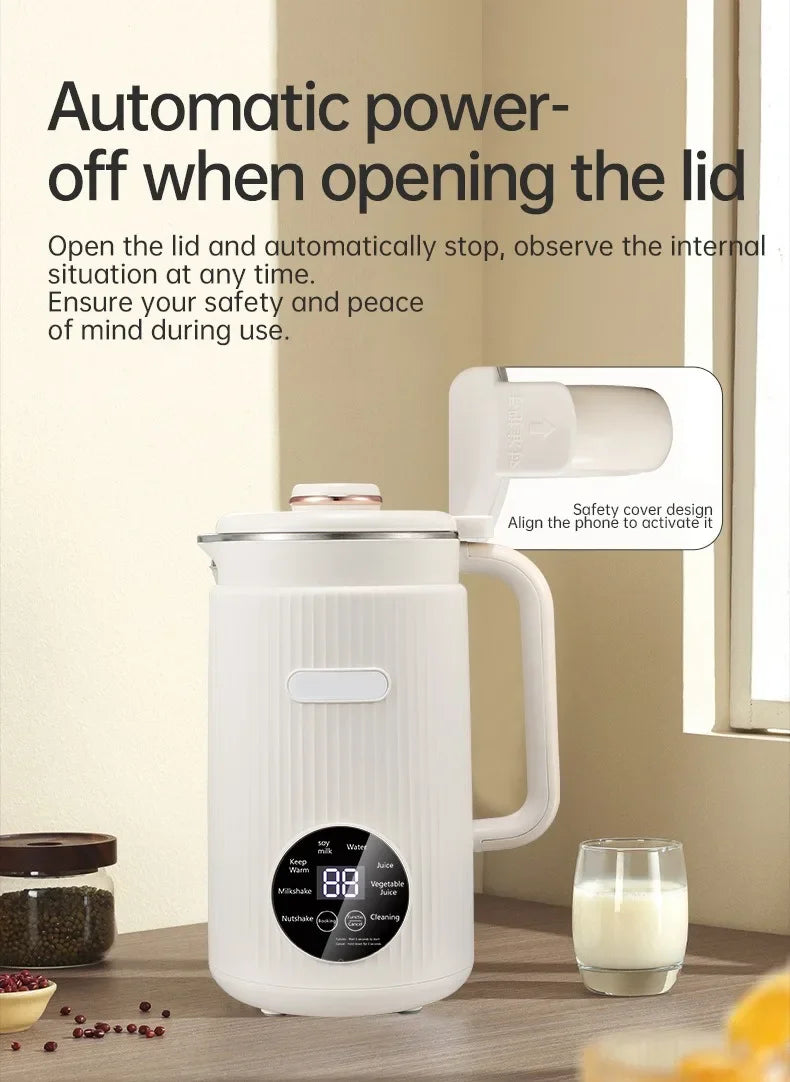 1200ML Electric Soybean Milk Machine Automatic Intelligent Food Blender Filter-free Soy Milk Maker Rice Paste Maker Kettle EU/US