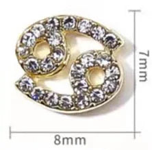 Zircon Zodiac Nail Charms 10pcs/lot Alloy 12 Constellations 3D Sign Rhinestones Symbol Accessories Shiny Nail Art Decorations