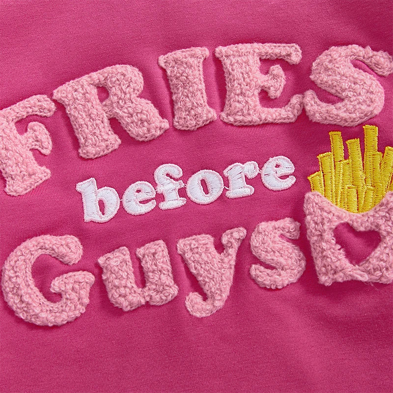 2024-10-11 Lioraitiin 6M-4Y Kids Girls Valentines Day Sweatshirt Long Sleeve Crew Neck Embroidery Letters Pullover Hoodie Tops