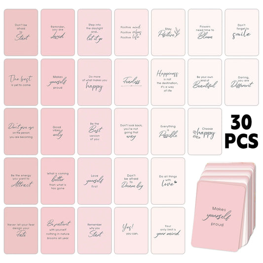 30Pcs Motivational Inspirational Quote Cards For Birthday Gift Office Supplies Printing Products Business Flowers Accessories