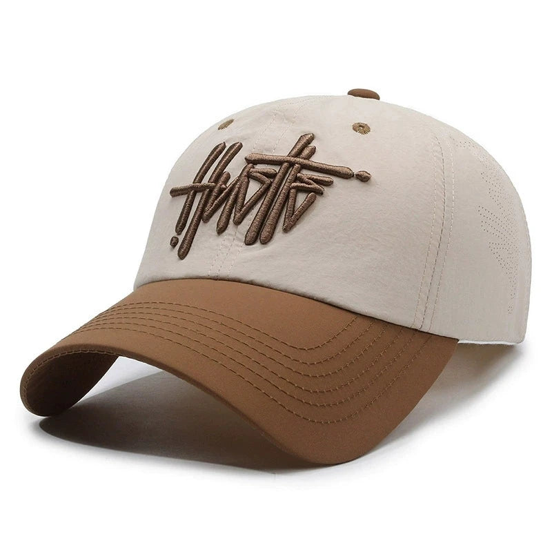 Streetwear Quick-Drying Three-Dimensional Letter Embroidery Baseball Cap for Women Soft-Top Trendy Brand Baseball Cap for Men
