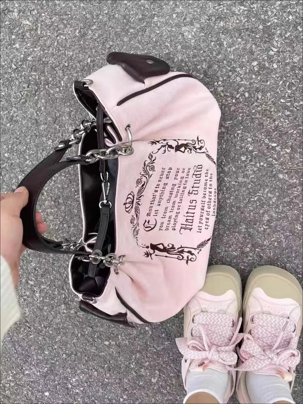 Vintage Letter Y2k Handbag Women Gothic Large Capacity Casual Crossbody Bag Purse Female Harajuku Aesthetic The Tote Bag