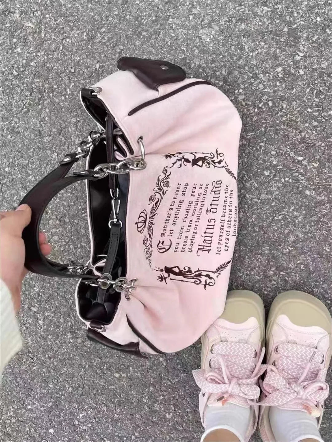 Vintage Letter Y2k Handbag Women Gothic Large Capacity Casual Crossbody Bag Purse Female Harajuku Aesthetic The Tote Bag