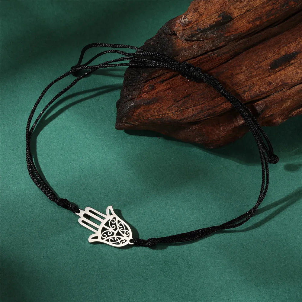 Skyrim Amulet Hamsa Hand of Fatima Bracelets on Hand Gold Color Women's Bracelet Stainless Steel Islamic Lucky Jewelry Gift 2025