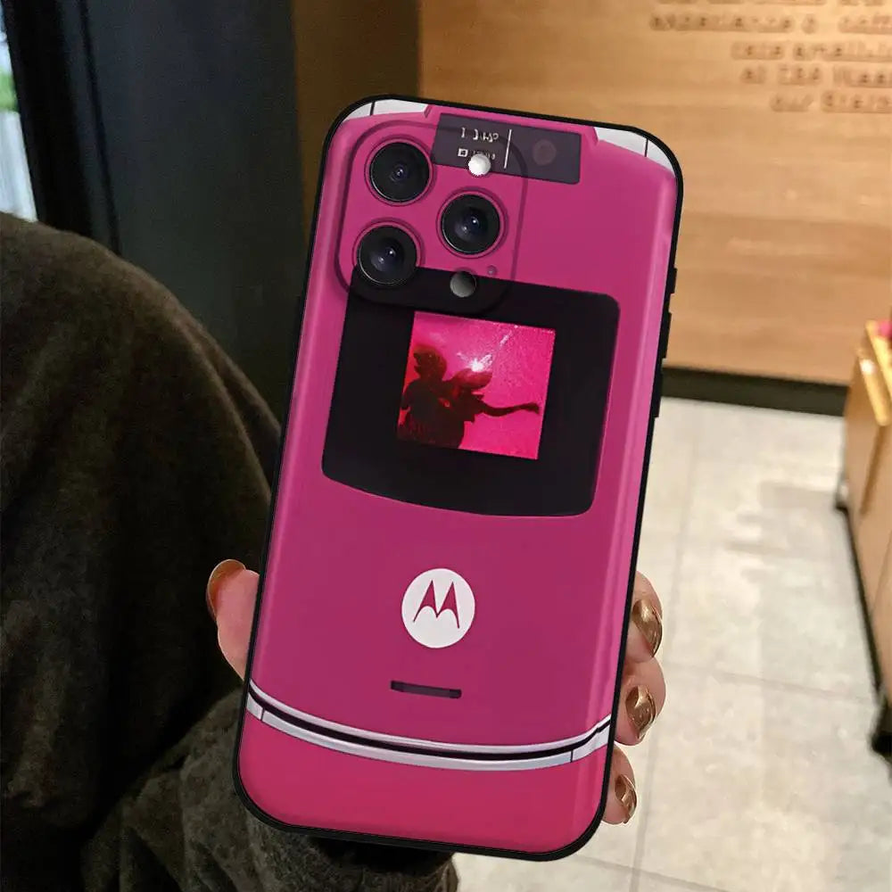 M-MotorolaS Razr Pink Phone Case For IPhone 17 16 15 14 13 12 11 PRO MAX PLUS Mini TPU Soft To Skin-friendly Case