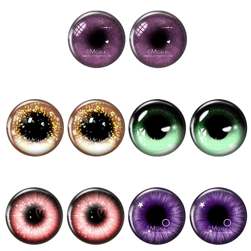 5 Pairs/lot 14mm Eyes Chips Suitable for Bly the Doll Super Thin Pupil Glass Cabochons DIY Accessories Bulk Items