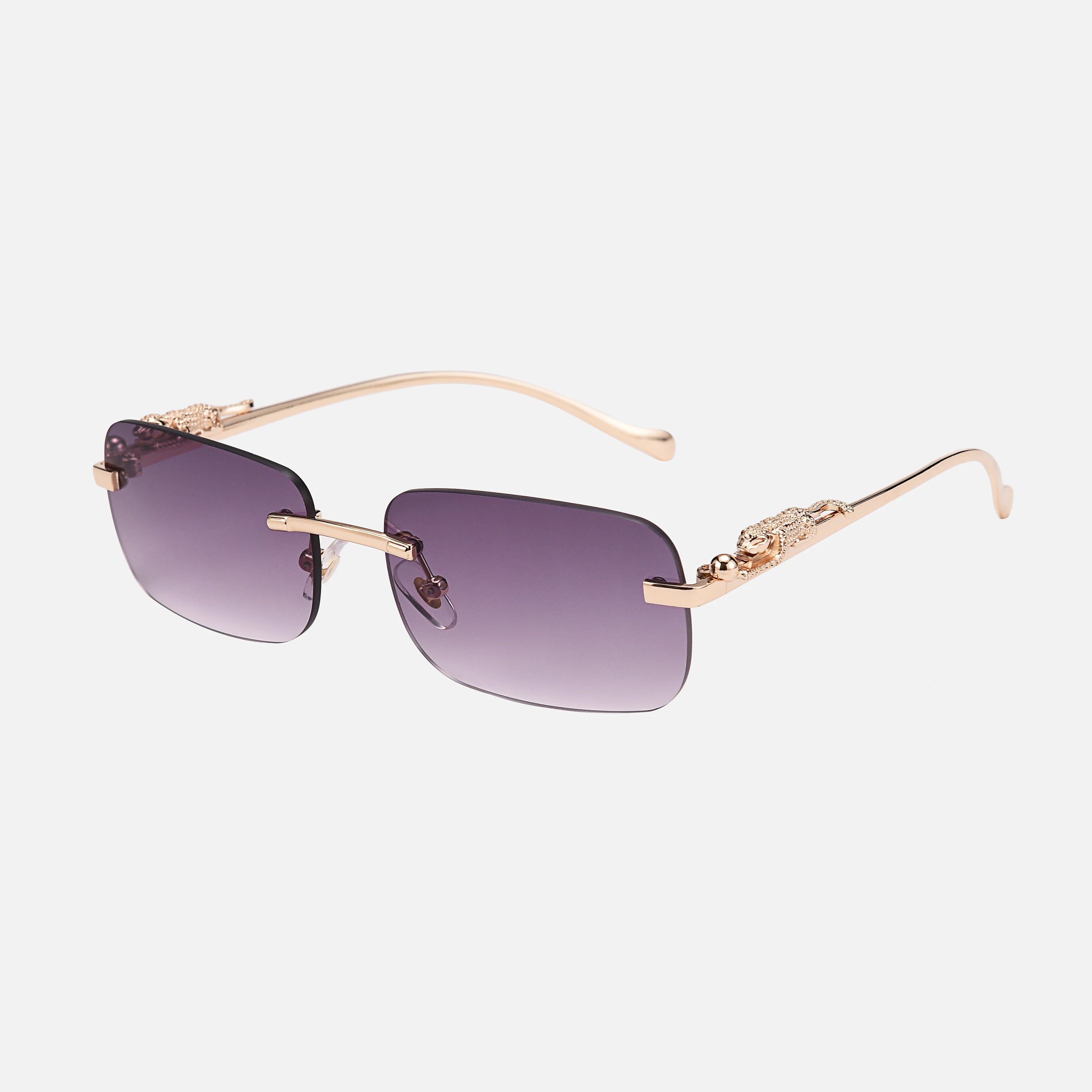 12pcs New Rimless Small Rectangle Sunglasses Fashion Y2K Frameless Sun Glasses Shades Leopard Decoration For Women Men UV400