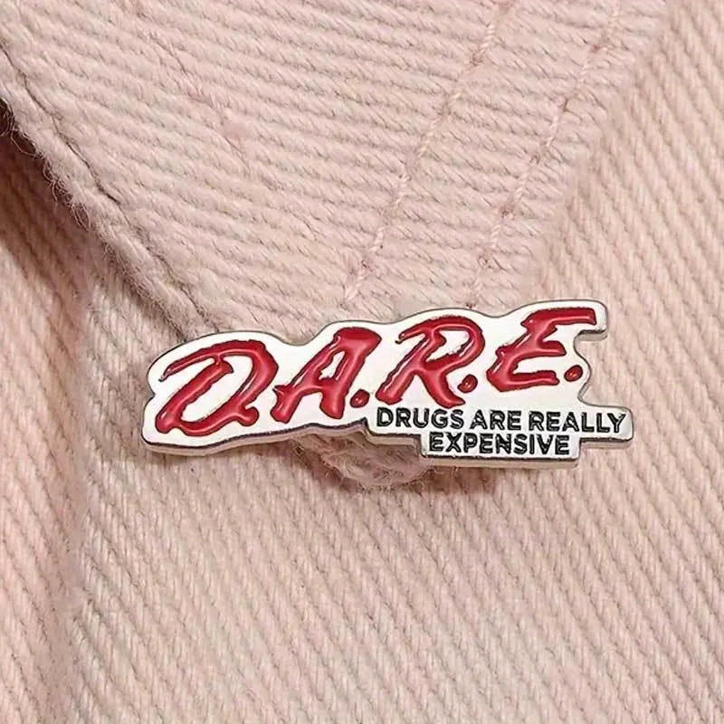 Red Letter Phrase Pin Badge Brooch Simple Style Men's Brooch Jewelry Gift Punk Style