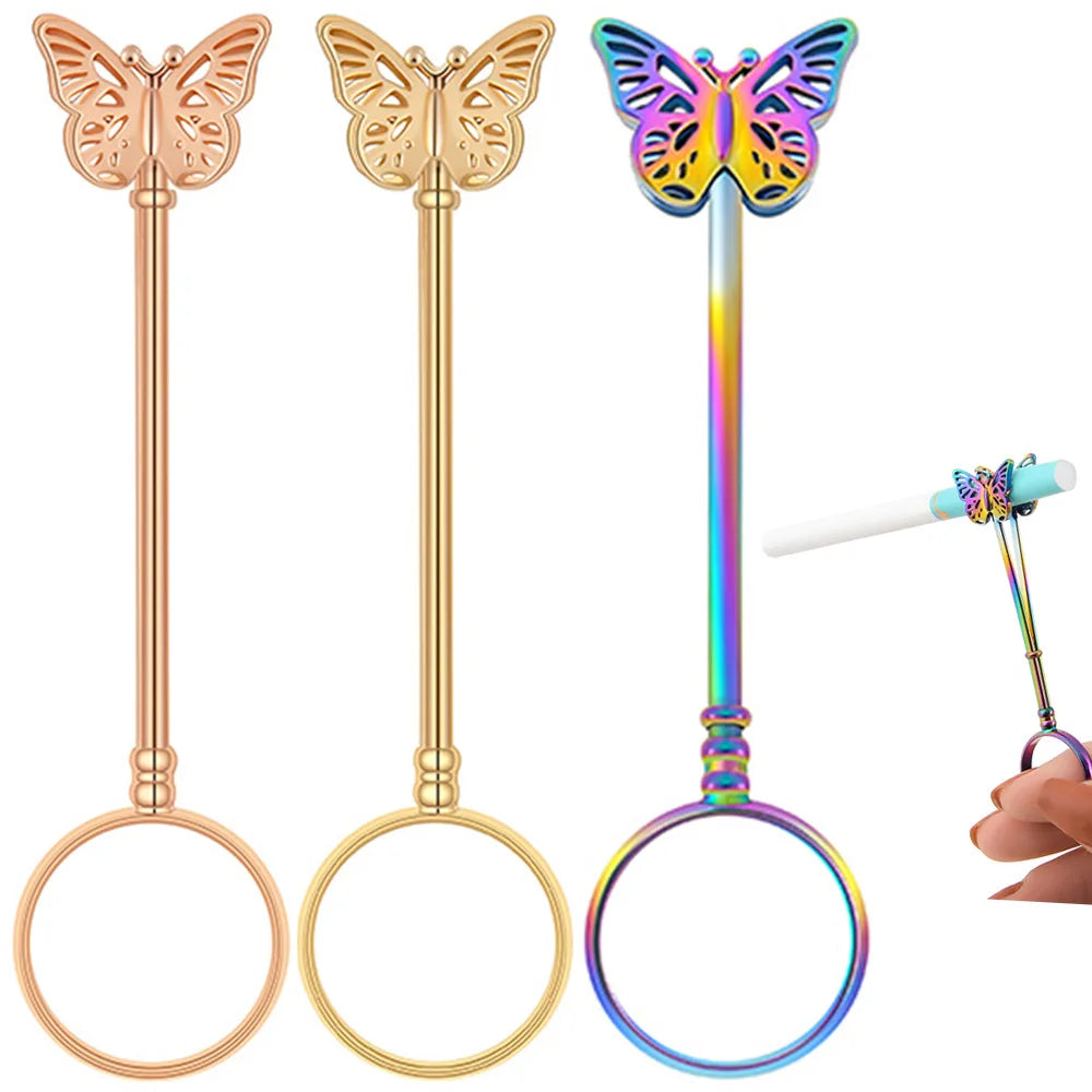 Butterfly Cigarette Holder Ring Rack Finger Clip Smoking Cigarette Clip Rack Hand Ring Cigarette Ring Holder Rack Clip