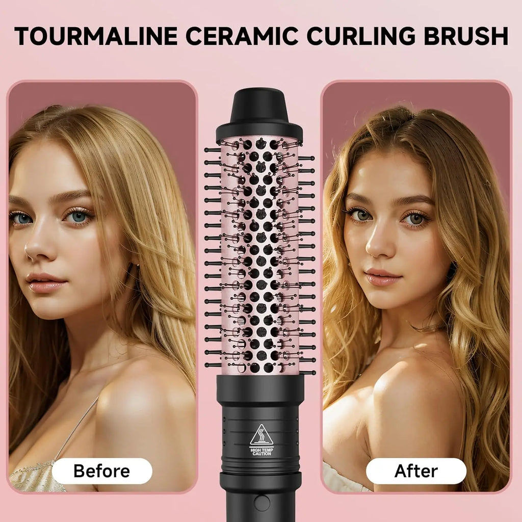 Curling Iron Wand Set 6-in-1 Hair Curler with 3 Barrel Hair Crimper, Spiral Curling Iron - Fast Heating Styling Tools for Women
