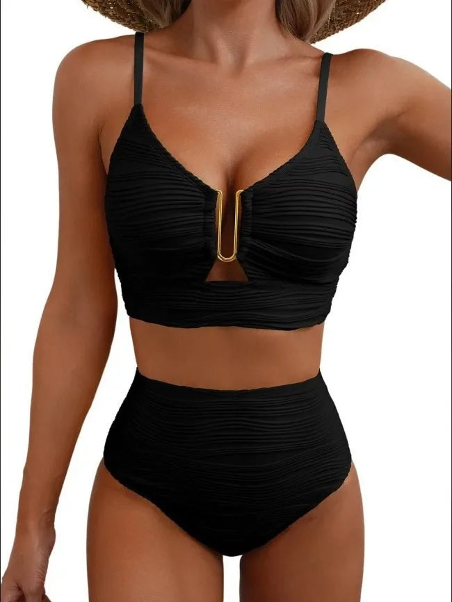 2026 V-neck Shiny Swimwear Women Beach One Piece Swimsuit Mujer Trikini Badpak Maio Biquini Monokini Bikini