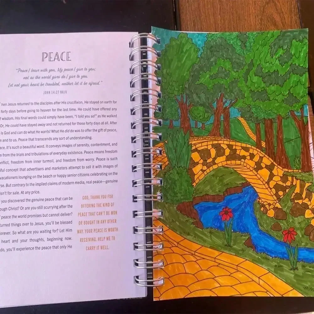 Devotional Coloring Book, 75 Inspiring Illustrations for Hope & Stress Relief, New Year Gift & Back to School Art Activity