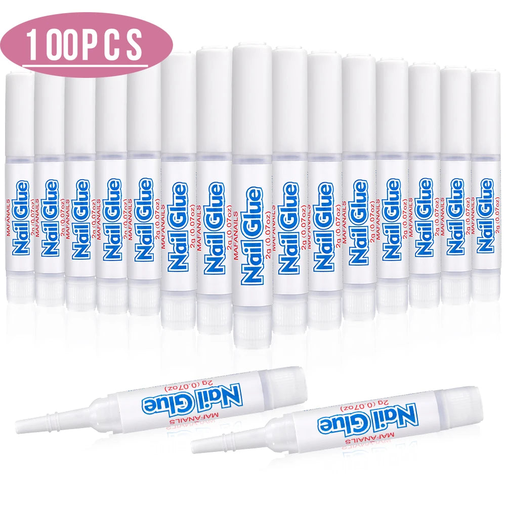 100/50/10PCS Mini False Nails Glue Net-2g Strong Adhesive Acrylic Tips Glue For Rhinestone Broken Nails Manicure Extension Glue