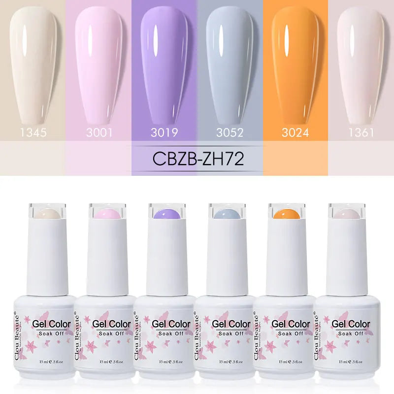 Clou Beaute 6/8pcs 15ml UV Nail Gel Colors Polish Set Summer Pretty Sugar Pink Red Neon Professional Nail Art Manicure Kit Gift