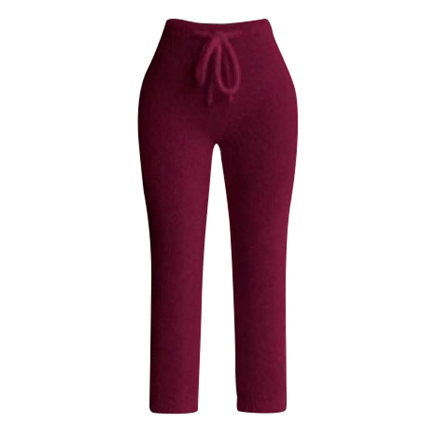 Women Lounge Pants Knitting Fleece Warm Autumn Winter Yoga Pants Butt Lifting Casual Solid Elastic Waist Workout Sweatpants