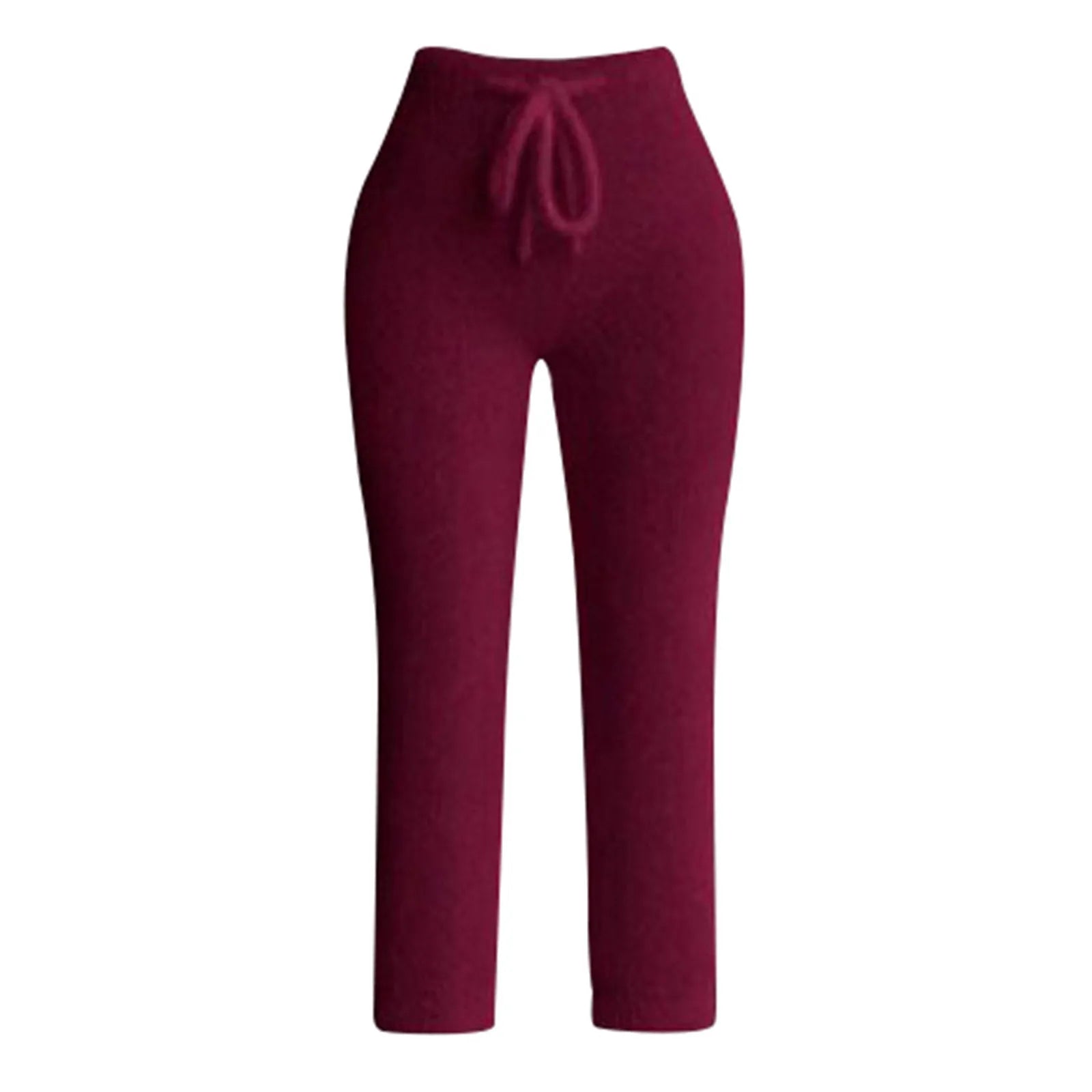 Women Lounge Pants Knitting Fleece Warm Autumn Winter Yoga Pants Butt Lifting Casual Solid Elastic Waist Workout Sweatpants