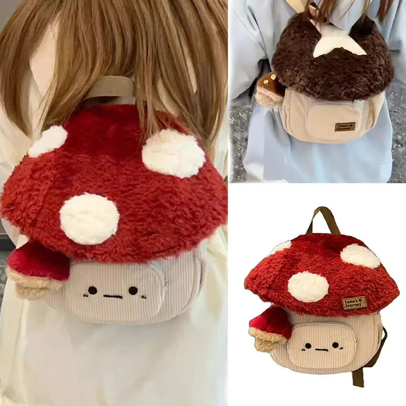 Mushroom Plush Anime Backpack