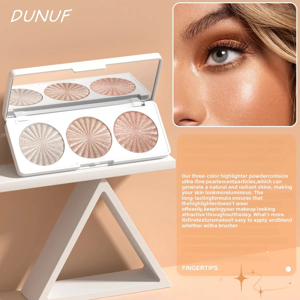 Waterproof Baked Highlighter Palette 7Colors Highly Pigmented Blush Contour Shadow 4in1 Face Makeup Long Lasting Beauty
