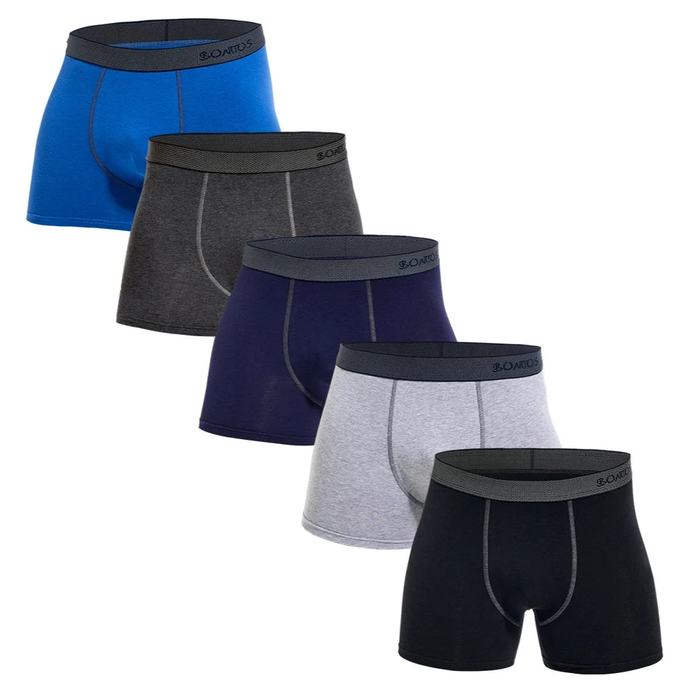 Men's Cotton Boxer Briefs Set (5-Pack)