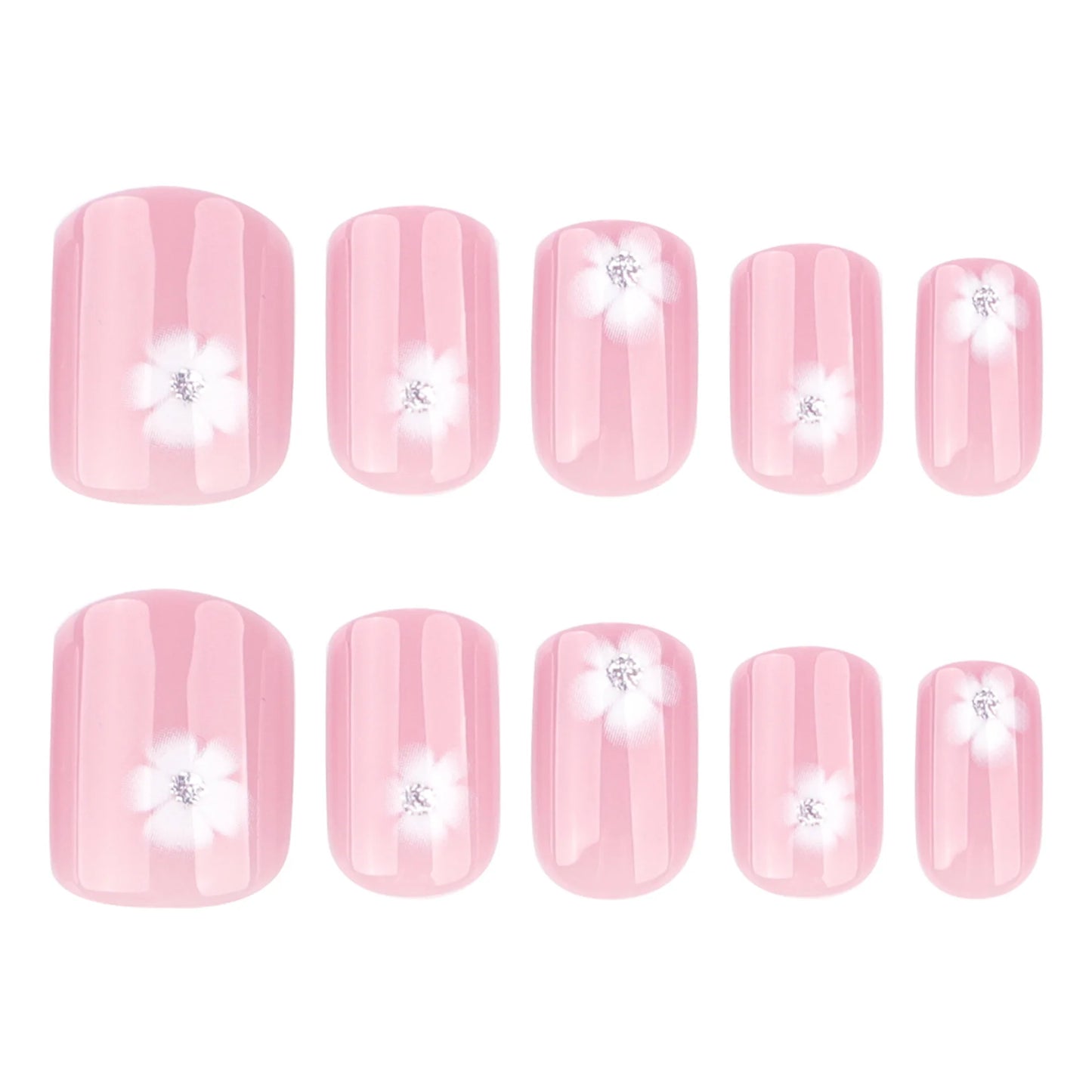24Pcs Black and White Kitten Press on Nail False Nail Square Removable Handmade Wearable Nail Art for Women&Girl