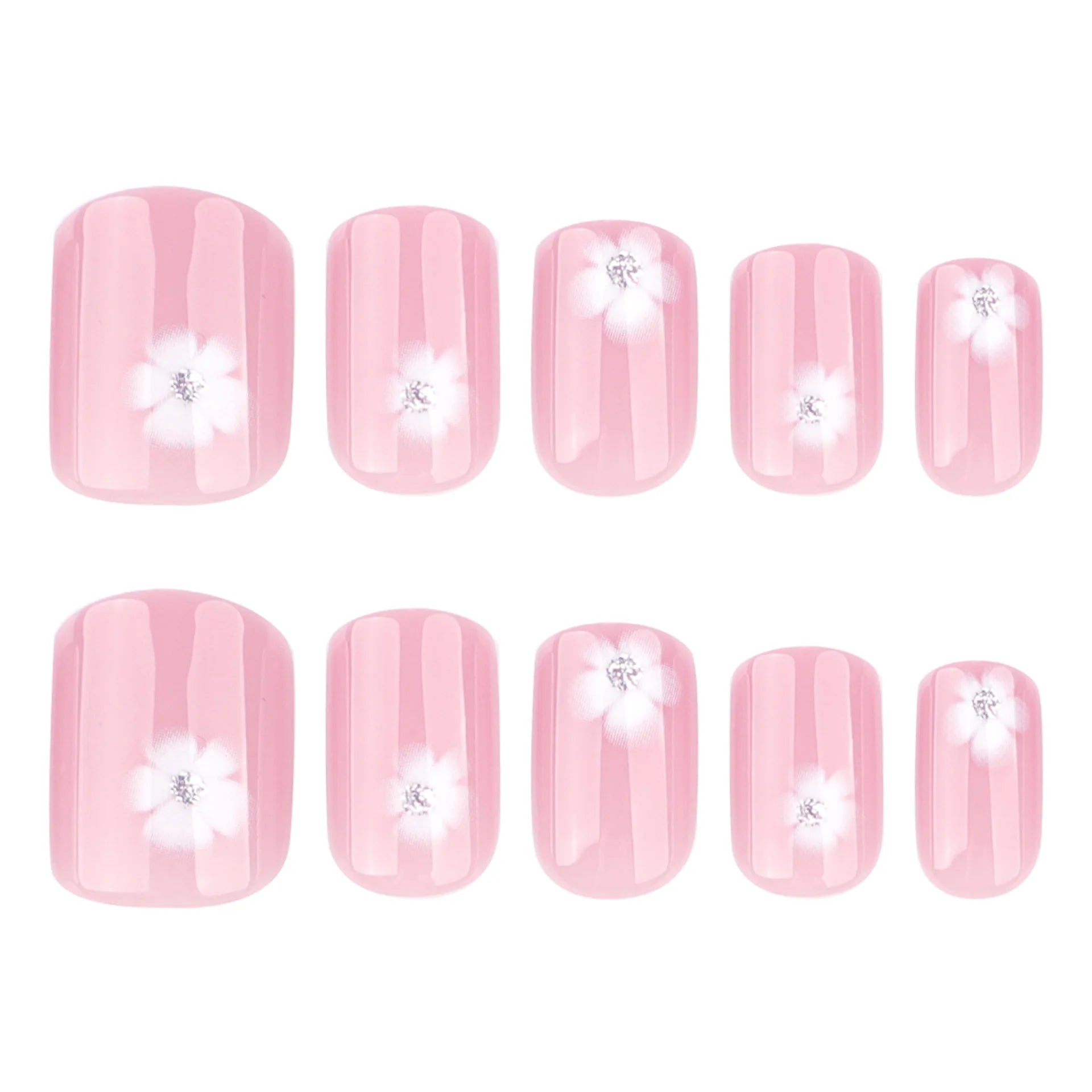 24Pcs Black and White Kitten Press on Nail False Nail Square Removable Handmade Wearable Nail Art for Women&Girl
