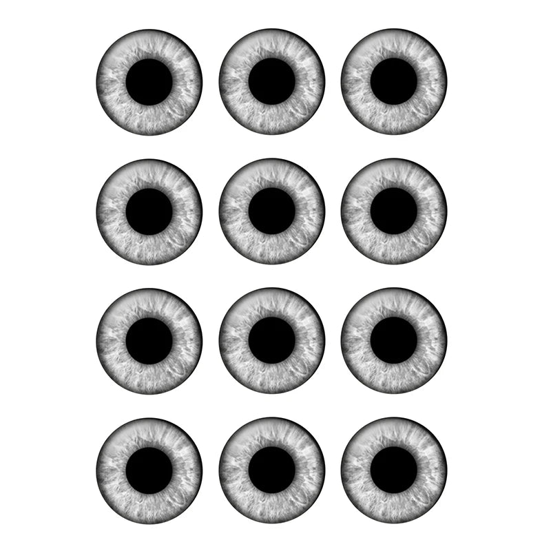 24pcs/bag 14mm Gray Tone Pupil Eyes Chips Suitable for Blythe Doll Glass Cabochons DIY Accessories Bulk Items Wholesale H222