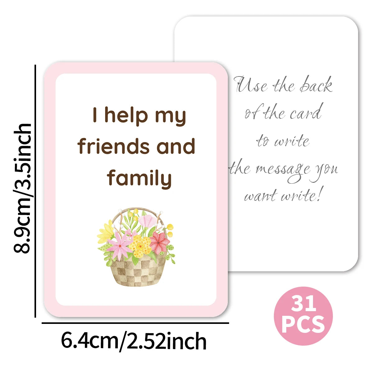 31pcs 'my Muslim Girl Affirmations'cards,Pastel Illustrations,Inspirational Ramadan Gift Cards For Women,Daily Reminders Cards