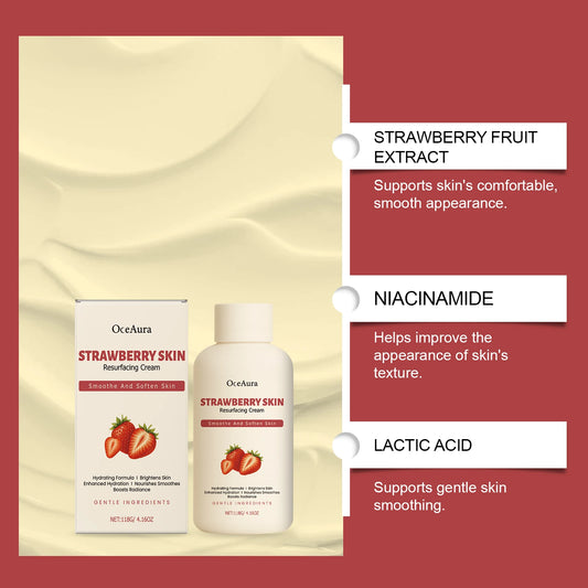 OceAura 118g Strawberry Body Cream Moisturizes Dry Skin Softeners Rough Hydrating Skin Body Moisturizer
