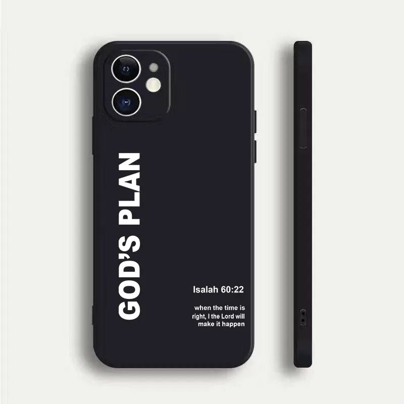 God's Plan Jesus Bible Verse Phone Case For iPhone 17 16 15 14 13 12 11 Pro Max Mini SE 7 8 Plus Shockproof Non-Slip Cover Funda