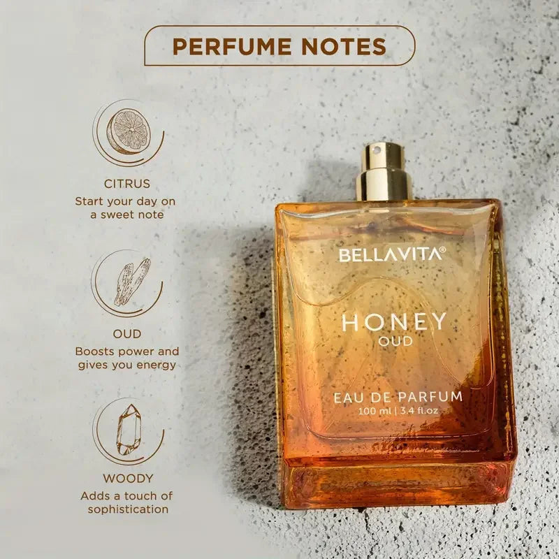 Honey Oud Eau De Parfum Long Lasting Unisex Honey Oud Eau De Parfum 3.4 Oz Floral Spicy with Patchouli Vanilla Cologne Christmas