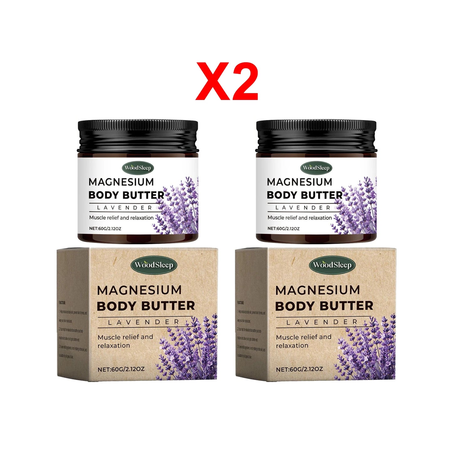 Magnesium Body Cream with Lavender Butter Lotion Relax Muscles Moisturizing Skin Relieving Dryness Smoothing Skin Care Product