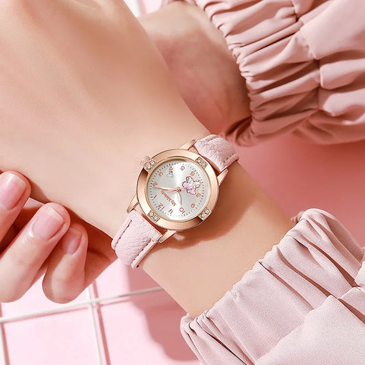 Sanrio Hello Kitty Watch Kawaii Kuromi Cinnamoroll Quartz Casual Fashion Melody WristWatch Women Kid Girl Children Gift