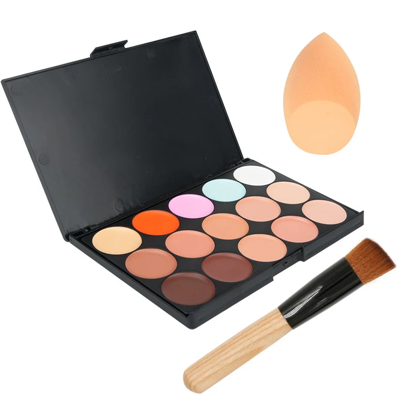 15-Color Concealer & Contour Palette — Professional Camouflage Cream Foundation
