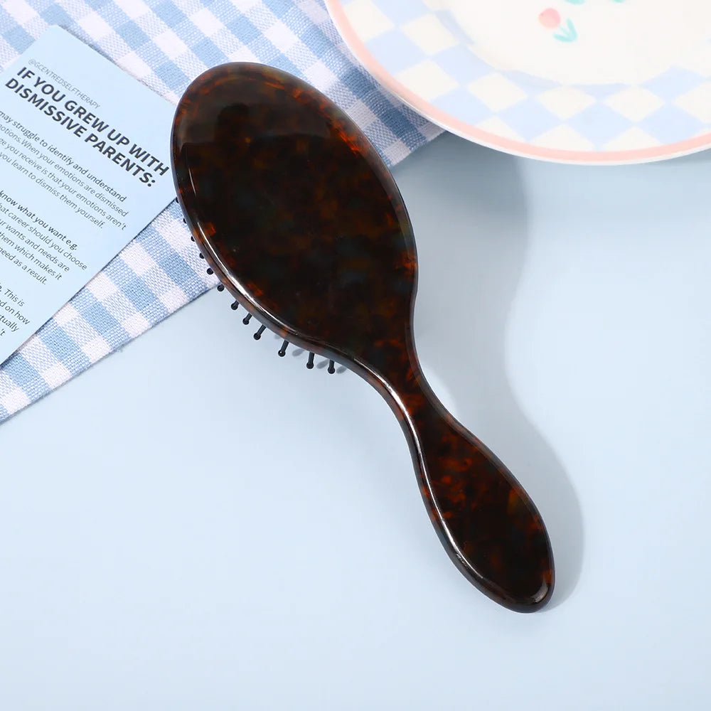 1PC Portable Mini Acetate Board Handheld Hair Comb French Vintage Cute Airbag Massage Comb for Home Use Professional Salon Brush