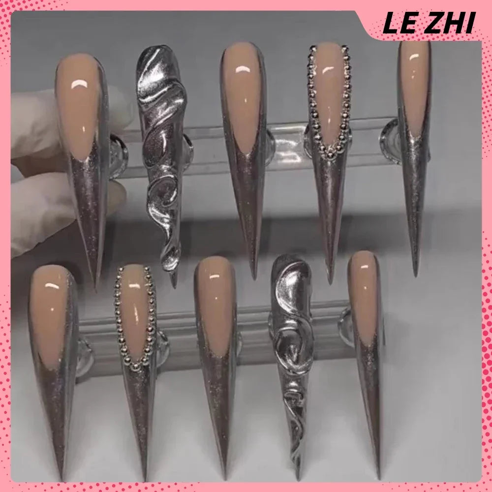 Xxxl Extra Long Quadrate Nail Art Butterfly Angel Diamond Coffin Stiletto False Nails Customizable Nail Party Stickers