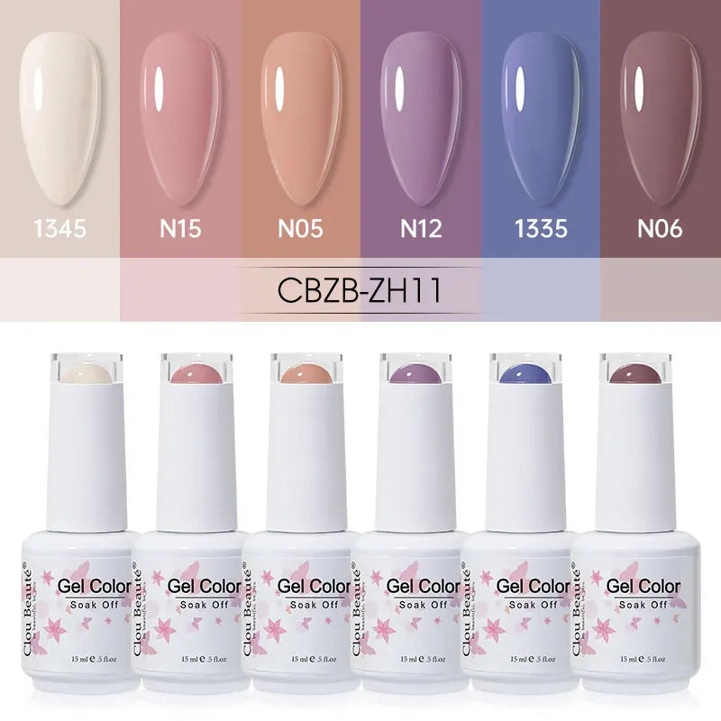 Clou Beaute 6/8pcs 15ml UV Nail Gel Colors Polish Set Summer Pretty Sugar Pink Red Neon Professional Nail Art Manicure Kit Gift