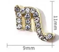 Zircon Zodiac Nail Charms 10pcs/lot Alloy 12 Constellations 3D Sign Rhinestones Symbol Accessories Shiny Nail Art Decorations