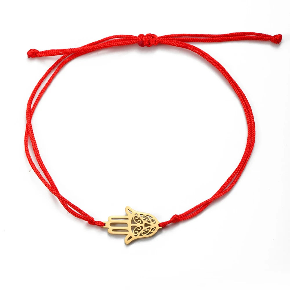 Skyrim Amulet Hamsa Hand of Fatima Bracelets on Hand Gold Color Women's Bracelet Stainless Steel Islamic Lucky Jewelry Gift 2025