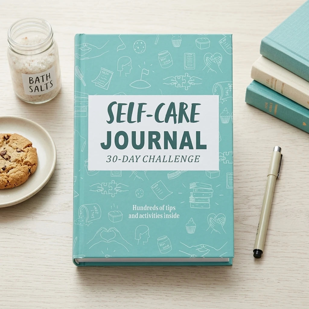 Thick Woodfree Paper Self Care Journal, 30 Day Guided Challenge Diary With Daily Prompts, Personal Growth Habit Tracker