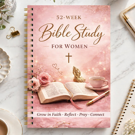 52 Week Bible Study Journal for Women Spiral Bound Guided Faith Planner with Daily Reading Reflection Tracker