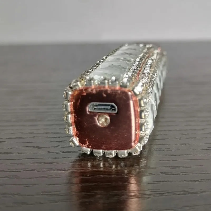 Rhinestone Touch Screen Lighter With Diamond Usb Charging Mute Cigarette Lighter Personality Ladies Lighter Windproof Gadget
