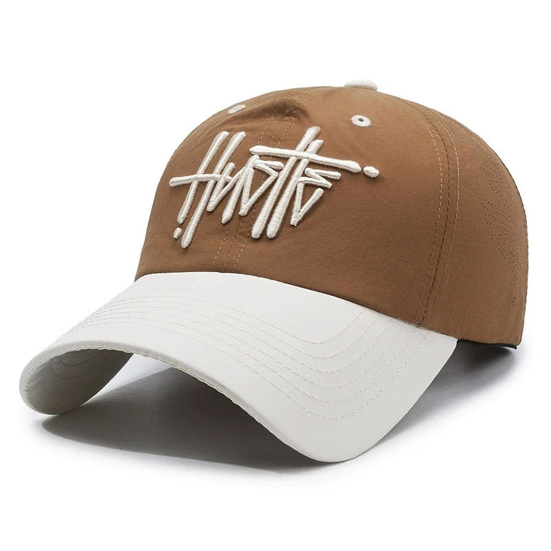 Streetwear Quick-Drying Three-Dimensional Letter Embroidery Baseball Cap for Women Soft-Top Trendy Brand Baseball Cap for Men