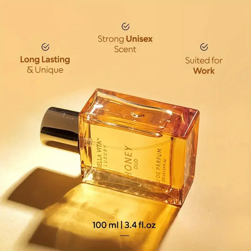 Honey Oud Eau De Parfum Long Lasting Unisex Honey Oud Eau De Parfum 3.4 Oz Floral Spicy with Patchouli Vanilla Cologne Christmas
