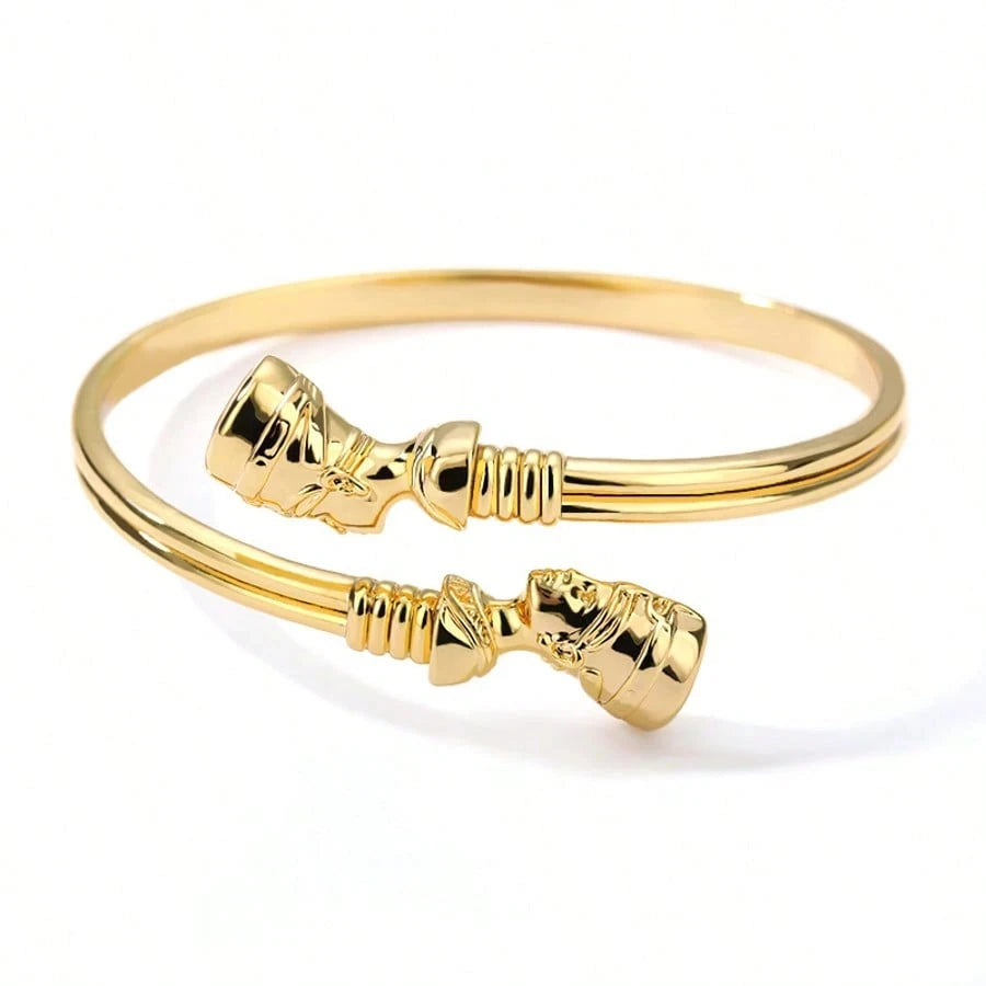 Egyptian Cuff Bracelet for Women 316L Stainless Steel Evil Eye Ankh Cross Queen Bracelet Bangles Vintage Jewelry Freeshippings