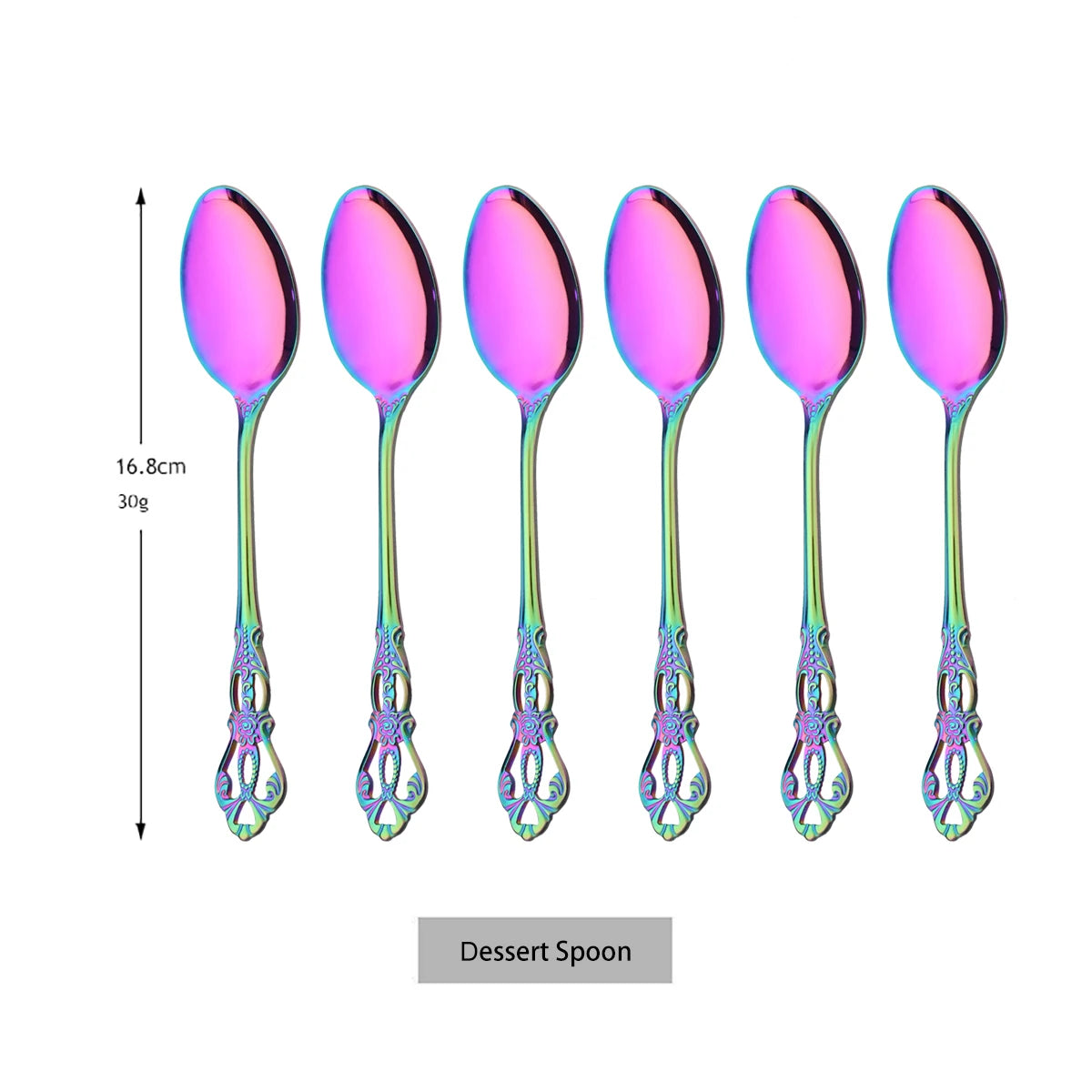 6/30Pcs Royal Colorful Dinnerware Set Knife Dessert Fork Spoon Cutlery Set Stainless Steel Silverware Kitchen Tableware Flatware