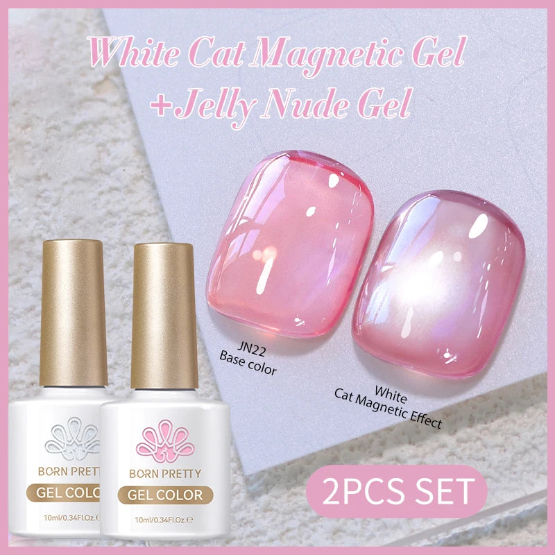 BORN PRETTY 2Pcs Base Gel Super Top Coat Gel Polish Set Black White Color Gel Varnis Semi Permanent Soak Off UV LED Gel for Nail