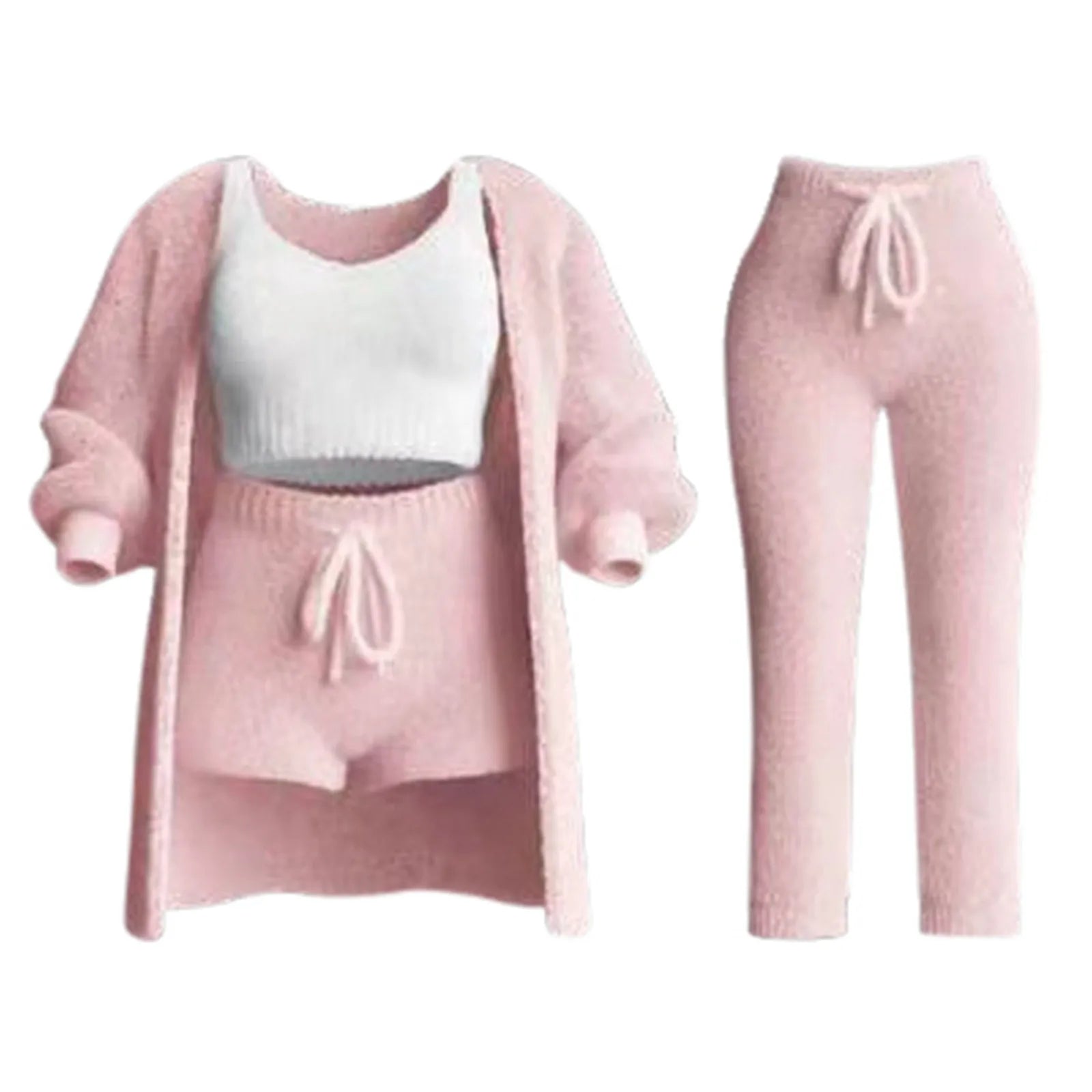 Women Lounge Pants Knitting Fleece Warm Autumn Winter Yoga Pants Butt Lifting Casual Solid Elastic Waist Workout Sweatpants