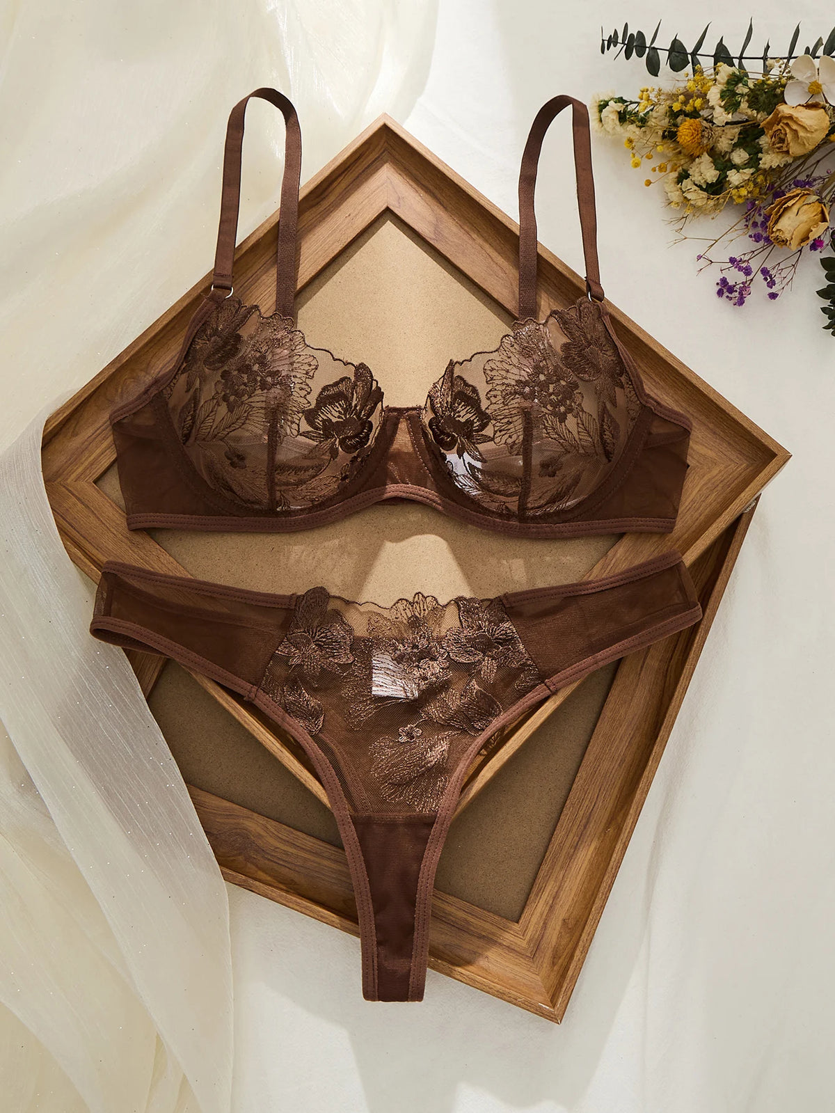 Lace Eyelet Bra & Panty Set