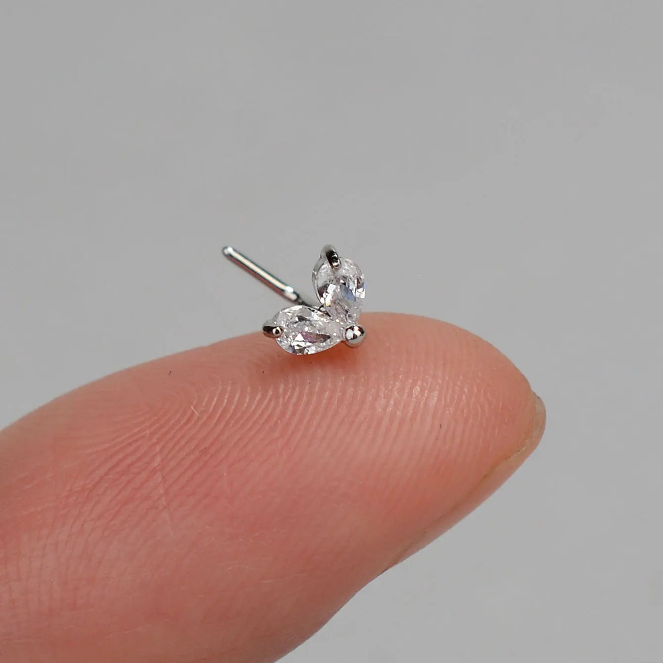 1PC Stainless Steel CZ Nose Ring L Shape Nose Studs Spider Snake Bow Flower Leaf Nostril Nose Piercing Body Jewelry  For Women