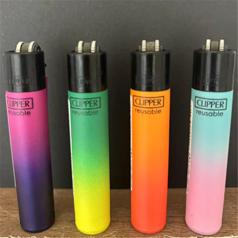 new 4pcs CLIPPER Lighter Retro Grinding Wheel Open Flame Lighter New Inflatable Lighter Cigarette Accessories Men's Small Gifts